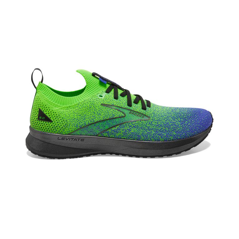 Brooks Levitate StealthFit 5 Energy-Return Men's Road Running Shoes - M1 Green Gecko/Baja/Dazzling B
